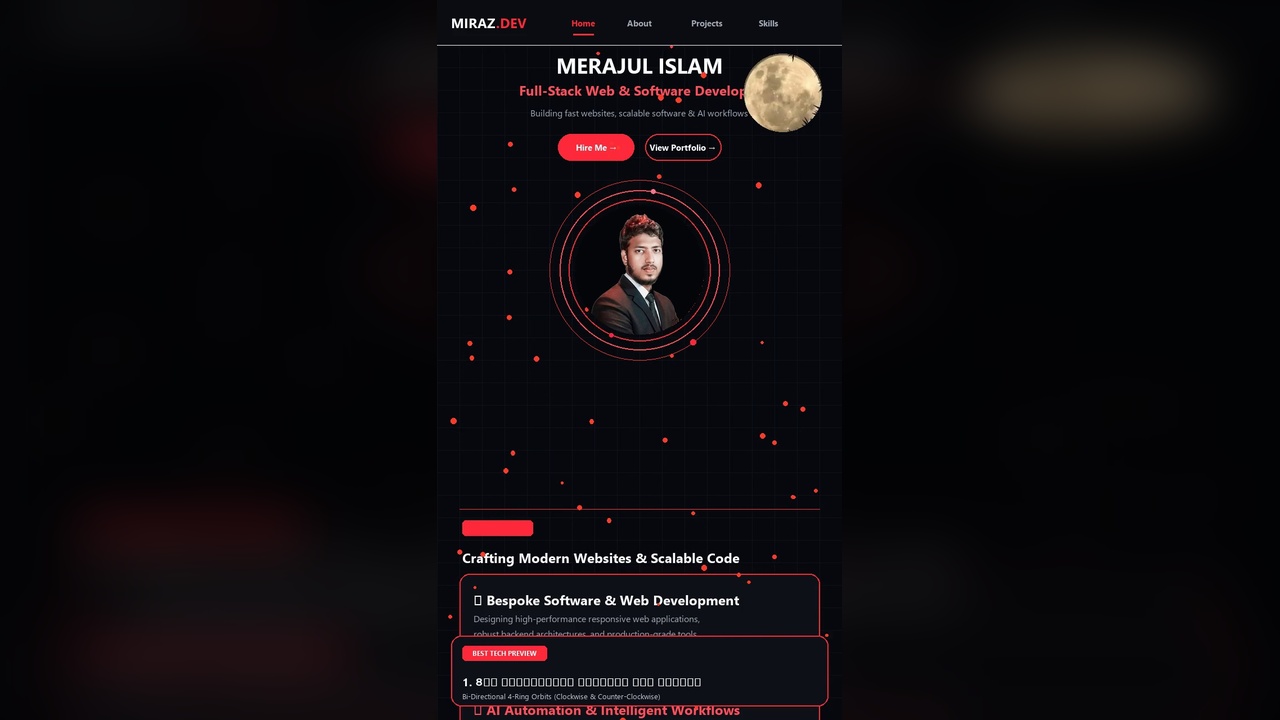 MIRAZ.DEV Cyber Hero Banner